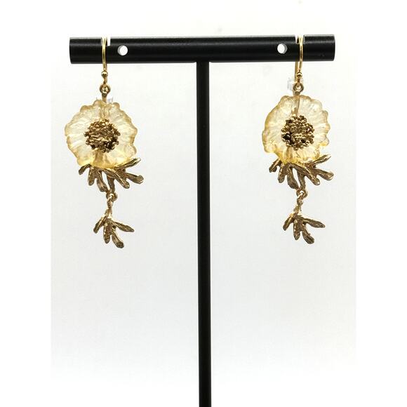 Michael Michaud Mum Dangle Wire Earrings - Picture 1 of 2